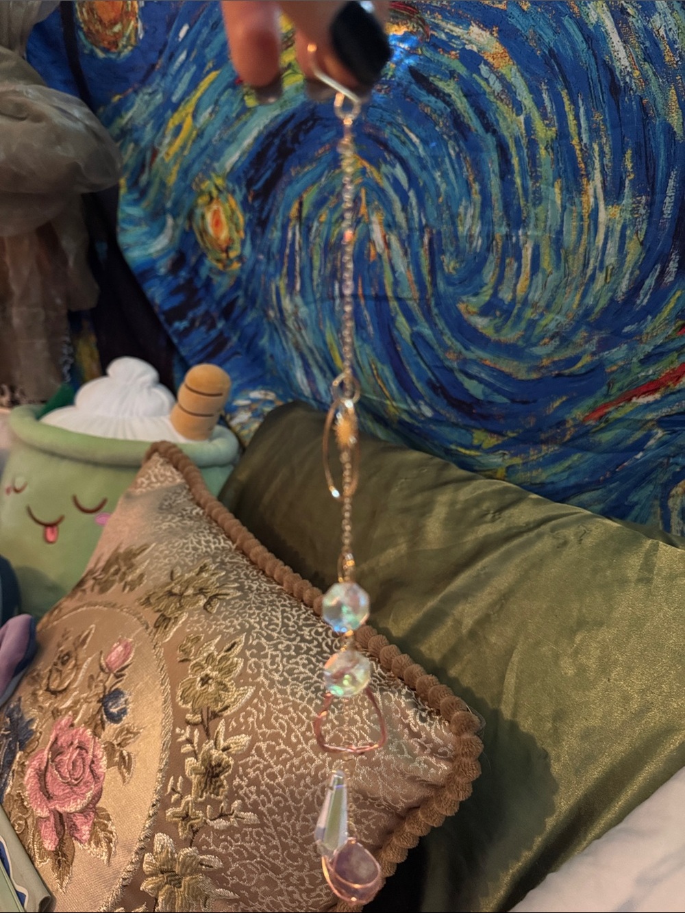 Crystal Suncatcher Hanging Ornament - Iridescent & Pink